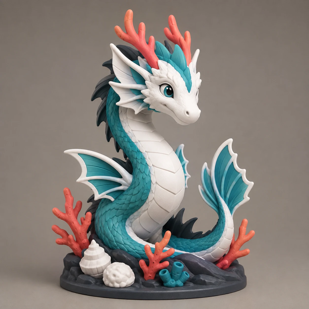 Multicolor printable sea-dragon desk collectible