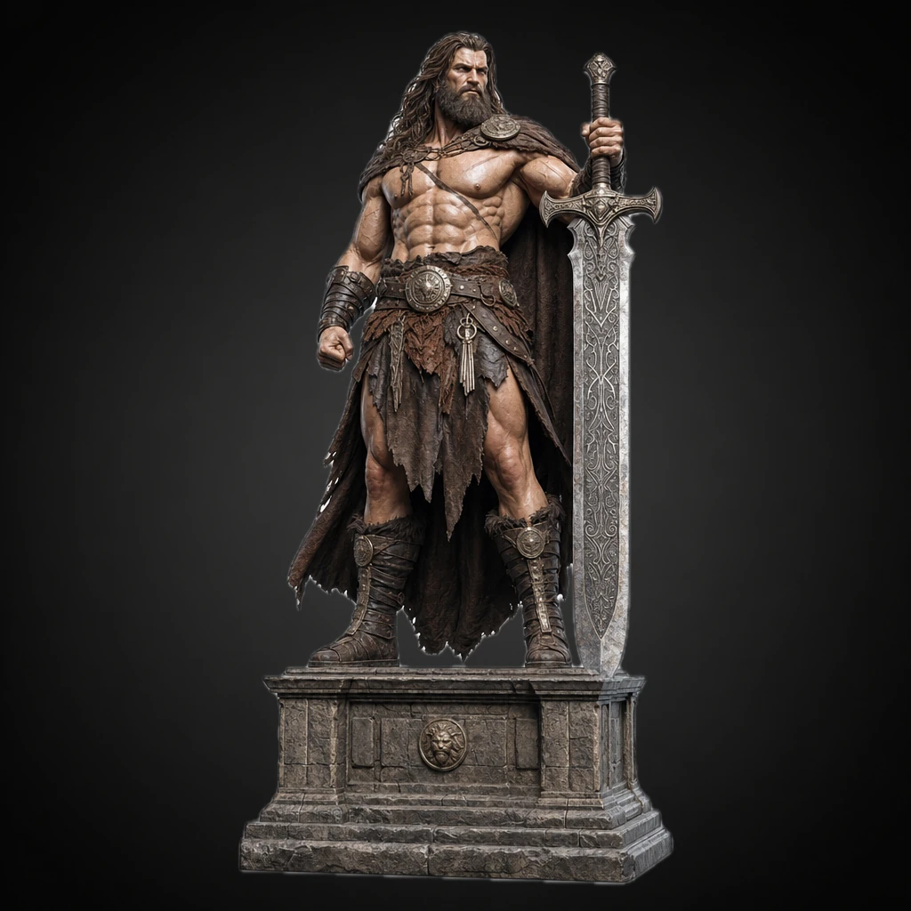 Dark fantasy warrior 3D model